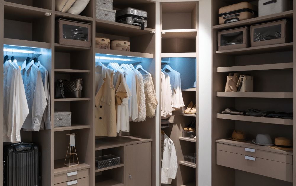Built-in wardrobe with functional home storage